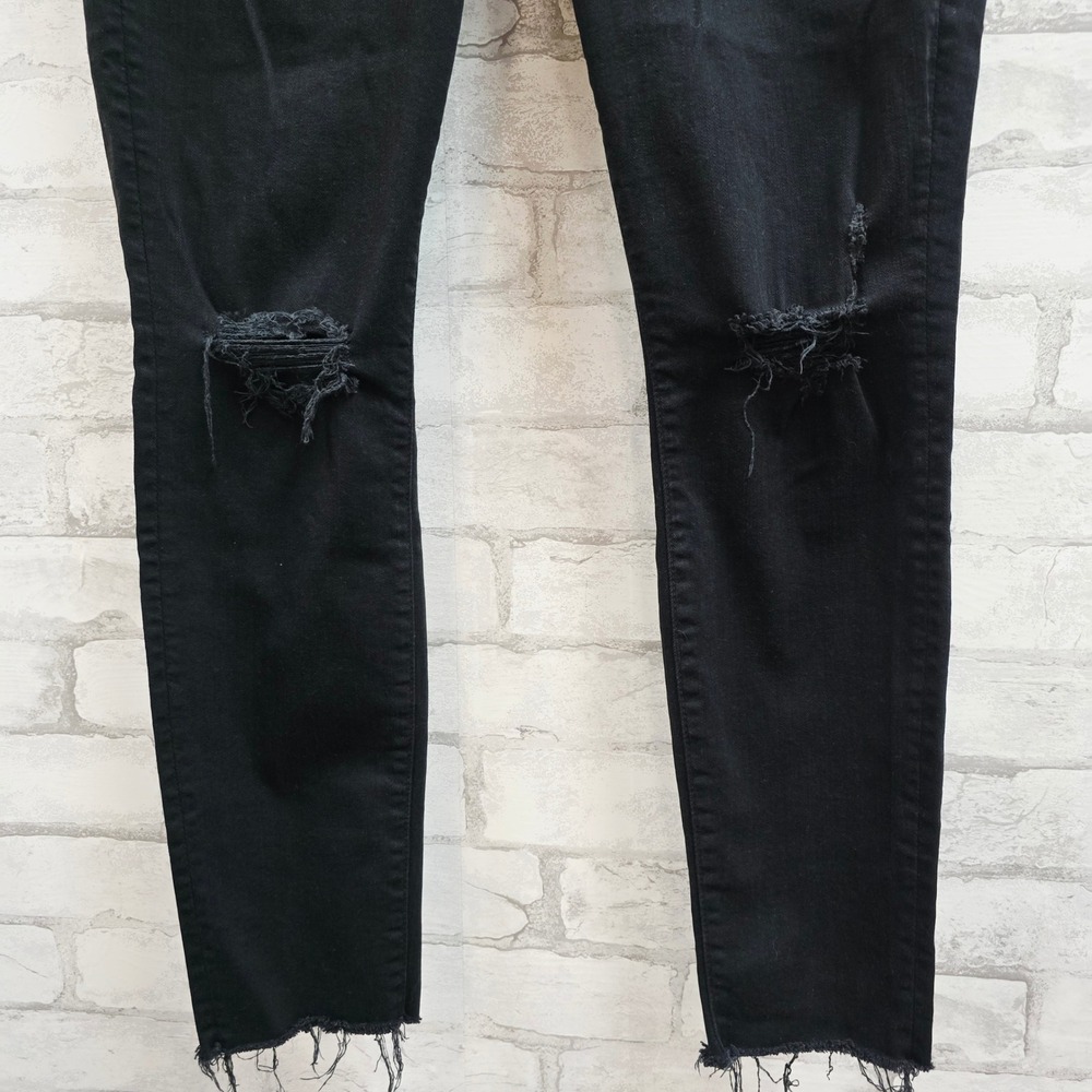 Mother The Looker Ankle Fray Jeans Black Rainbow‎ Lightning Bolt Gold Bolt 31 - Picture 10 of 14